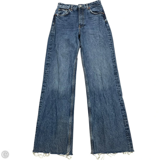 Jeans Wide Leg By Zara In Blue Denim, Size: 6