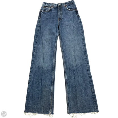 Jeans Wide Leg By Zara In Blue Denim, Size: 6