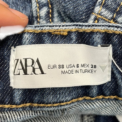Jeans Wide Leg By Zara In Blue Denim, Size: 6