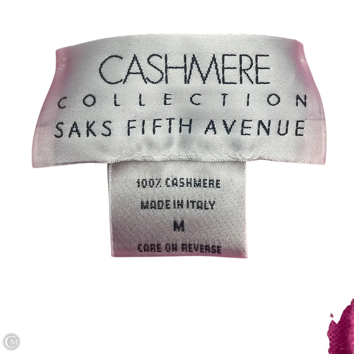 Sweater Cardigan Cashmere By Saks Fifth Avenue In Green & Pink, Size: M