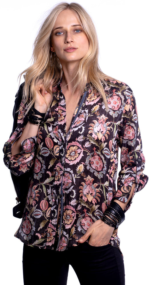 JAVA BLOOM BUTTON DOWN BOYFRIEND SHIRT
